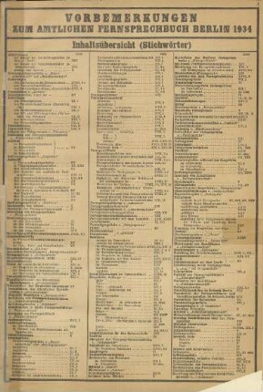 Vorbemerkungen zum Amtlichen Fernsprechbuch Berlin 1934