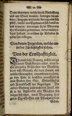 Von denen Tugenden, welche unter der Fürsichtigkeit stehen.