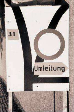 Freiburg: Umleitungsplakat, Schwarzwaldstraße