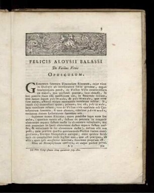 Felicis Aloysii Balassi De viribus vivis opusculum