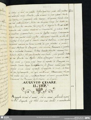 Augusto Cesare. II.o Imp.e