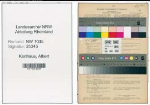 Entnazifizierung Albert Korthaus , geb. 28.04.1886 (Angestellter)