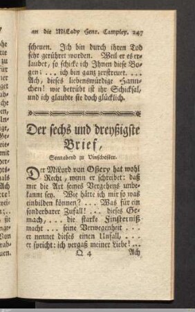 Der sechs und dreyßigste Brief
