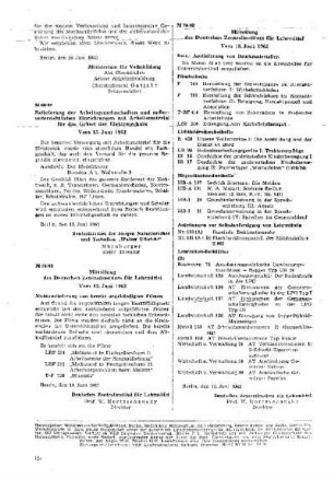 Mitteilung des Deutschen Zentralinstituts für Lehrmittel : 69/62 vom 13. Juni 1962 ; [Mitteilungen]