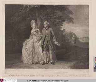 [Thomas King (als Lord Ogleby) und Sophia Baddeley (als Miss Fanny Sterling) in einer Szene der "Clandestine Marriage", Akt. IV; Thomas King und Sophia Baddeley (Schauspieler)]