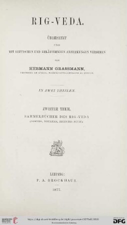Rig-Veda zweiter Theil