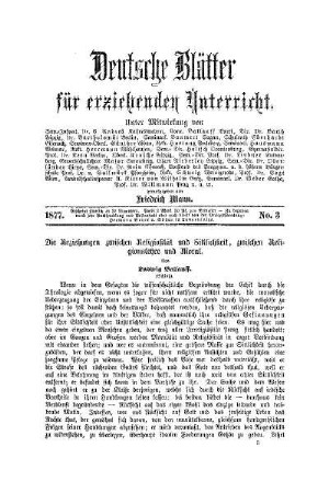 Die Beziehungen zwischen Religiösität und Sittlichkeit, zwischen Religionslehre und Moral : (Schluß)