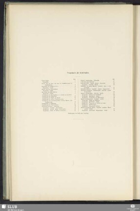 Verzeichniss der Kupfertafeln