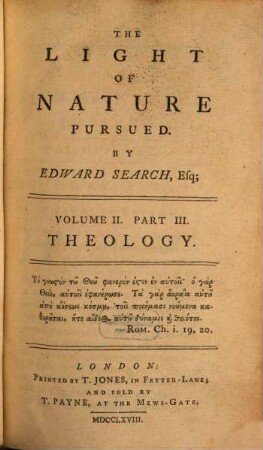 The light of nature pursued, Vol. 2,3 (1768)