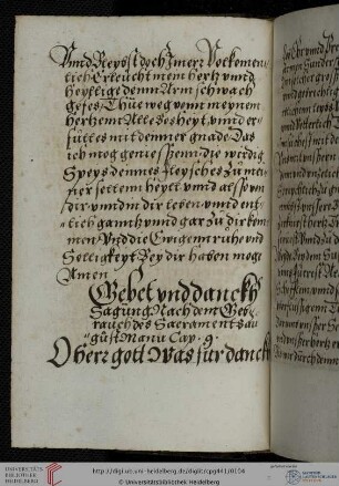 Gebete nach dem Empfang des Abendmahls
