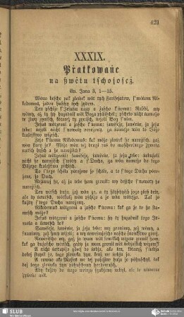 XXXIX. Pṙatkowaṅe na ßwėtu tschojoscż