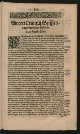 Alberti Crantzii Beschreibung Wendischer Geschicht. Das Fünffte Buch.