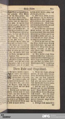 Vom Tode und Begräbniß.