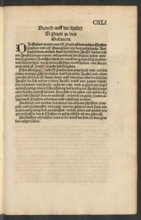 Vorred auff die Epistel S. Pauli zu den Galatern.