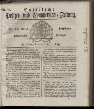 Nr. 56, Mittwoch, den 14ten Julii 1819