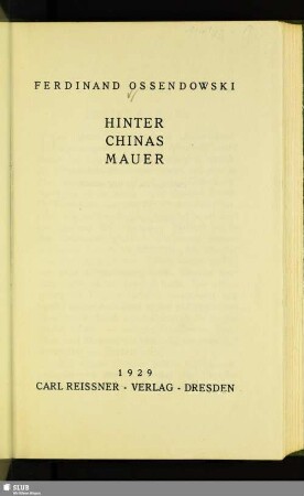 Hinter Chinas Mauer