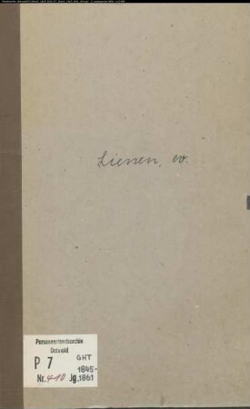 Kirchenbuchduplikat der Evangelischen Gemeinde Lienen (GHT 1845-1861). (Gemeinde: Lienen, Evangelische Gemeinde)