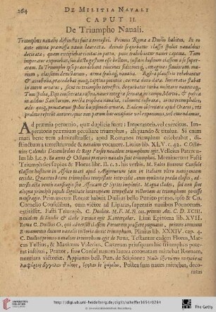 Caput II: De Triumpho Nauali