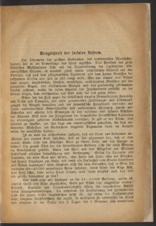 Dringlichkeit der socialen Reform