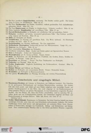 Geschnitzte und eingelegte Möbel (Nr. 755-896)
