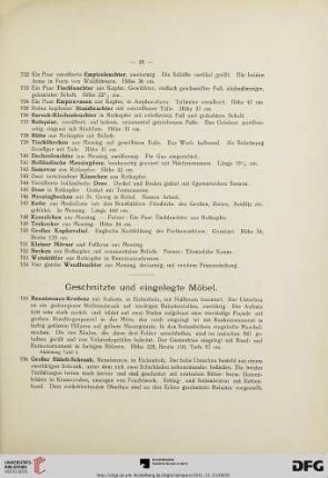 Geschnitzte und eingelegte Möbel (Nr. 755-896)