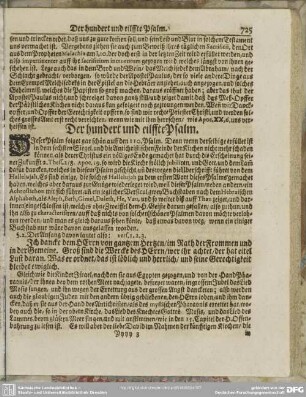 Der hundert und eilffte Psalm