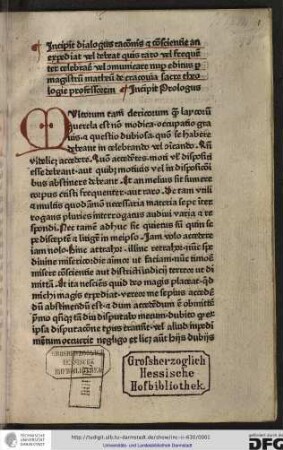 Incipit prologus.