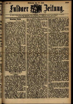 Ausgabe vom Mittwoch, den 17. Juli 1889.