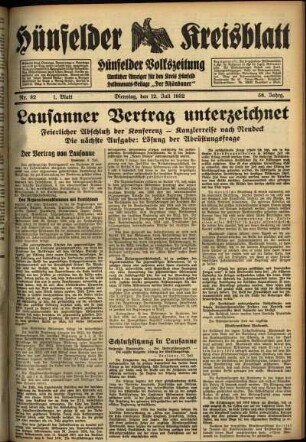 Erste Ausgabe vom Dienstag, den 12. Juli 1932.