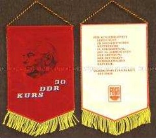 Wimpel des Freien Deutschen Gewerkschaftsbundes, "DDR Kurs 30"