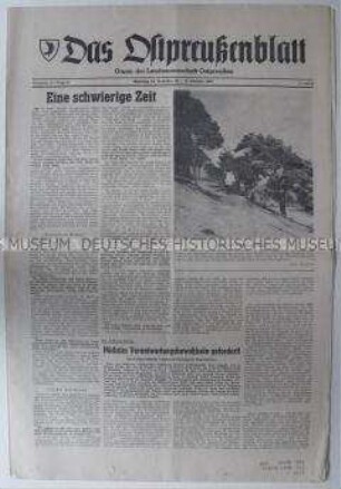 Wochenzeitung der Landsmannschaft Ostpreußen u.a. zu den deutsch-amerikanischen Beziehungen