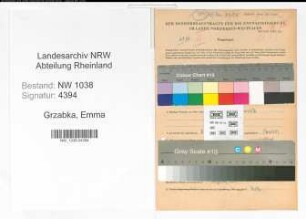 Entnazifizierung Emma Grzabka , geb. 03.10.1891 ()