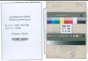 Entnazifizierung Quirin Classen , geb. 10.06.1909 (Postasssitent)