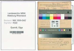 Entnazifizierung Olga Quendt , geb. 20.05.1891 ()
