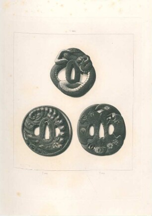 [Three Tsuba. (Nos. 586, 591, 592)]