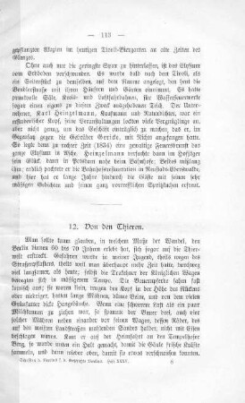 12. Von den Thieren