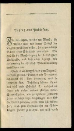 Aufruf ans Publikum