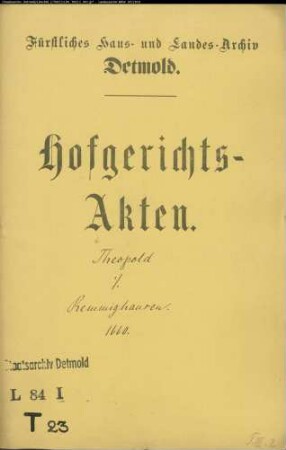 Theopold, Johann, Rat gegen Henrich Remmighausen - Beleidigung