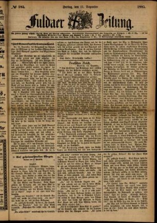 Ausgabe vom Freitag, den 11. Dezember 1885.