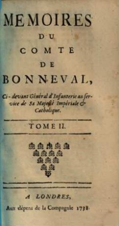Memoires du comte de Bonneval, 2