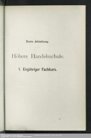 I. Höhere Handelsschule
