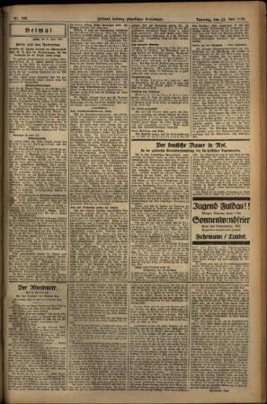 Zweite Ausgabe vom Samstag, den 22. Juni 1929.