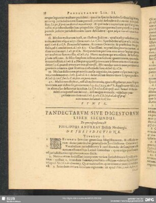 Liber Secundus. De quo responsurus est Philippus Andreas Frölich Neoburgic. De Jurisdictione