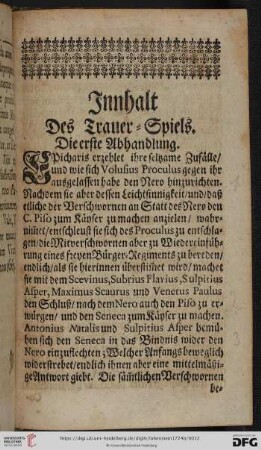 Innhalt der Trauer-Spiels