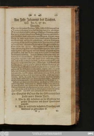 Am Feset Johannis des Täufers. Text Luc. I, 57 - 80.