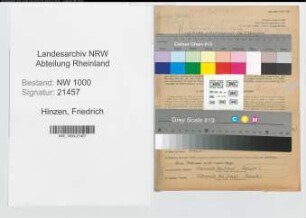 Entnazifizierung Friedrich Hinzen, geb. 12.01.1914 (Vertreter)