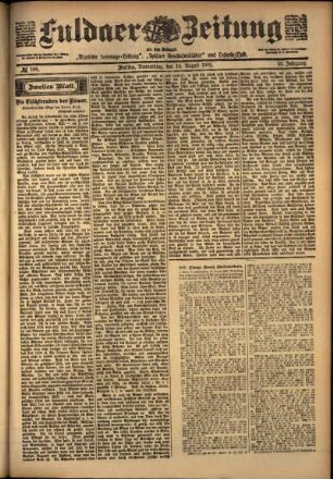 Zweite Ausgabe vom Donnerstag, den 14. August 1902.