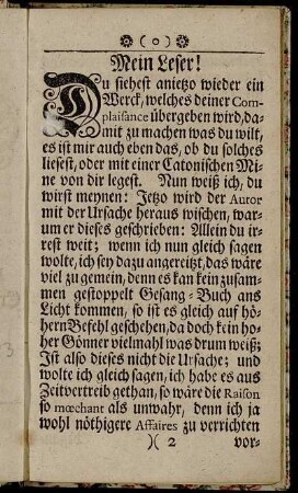 Mein Leser!