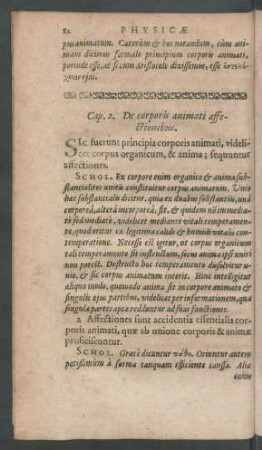 Cap. 2. De corporis animati affectionibus.