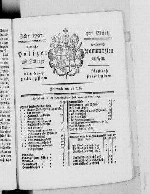 30tes Stück, Ausgabe vom 26. Juli 1797